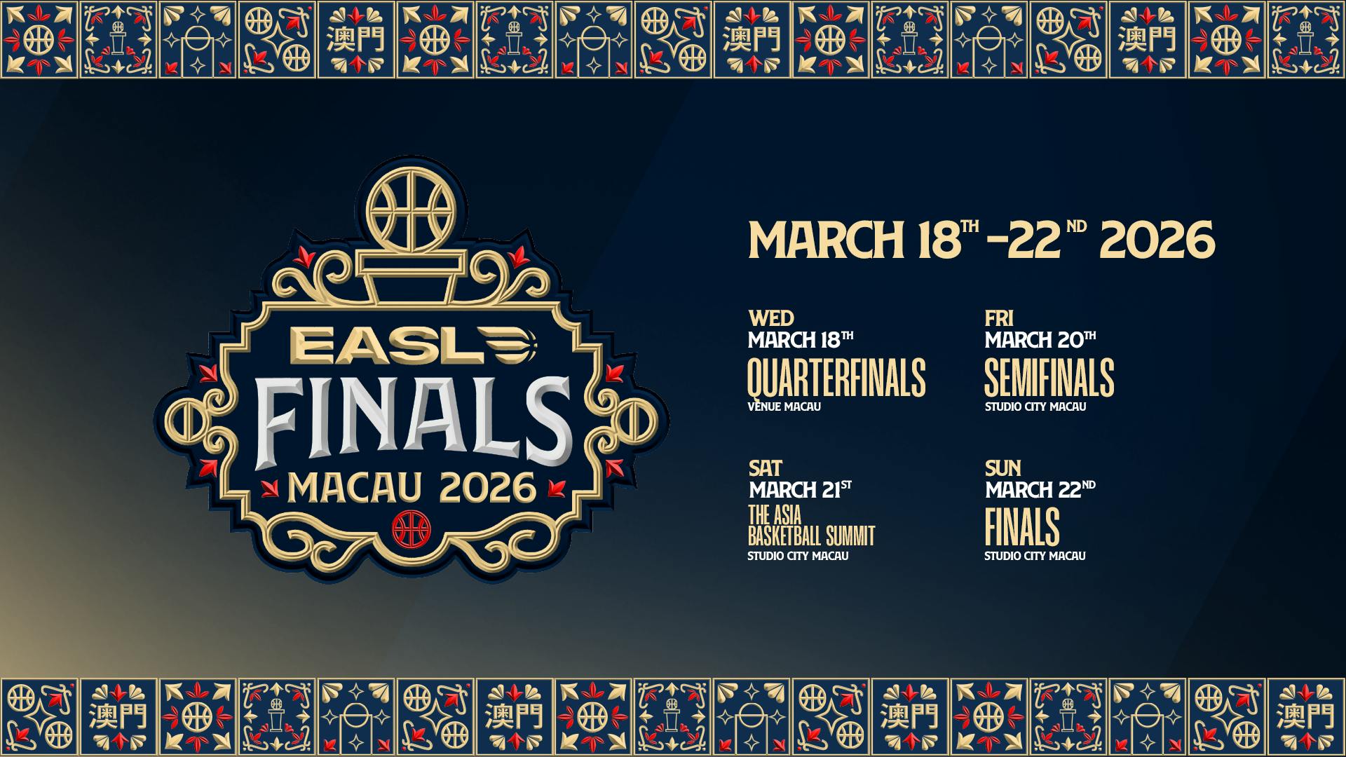 Six-team EASL Finals to crown 2026 champion in Macau